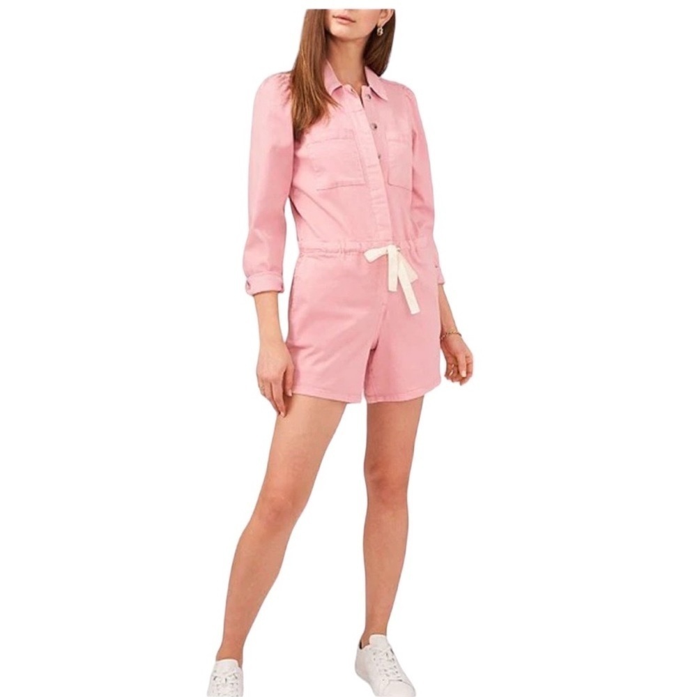 1State Cotton L/S Drawstring Waist Romper in Pink Size Small—worn 2X - Picture 6 of 6